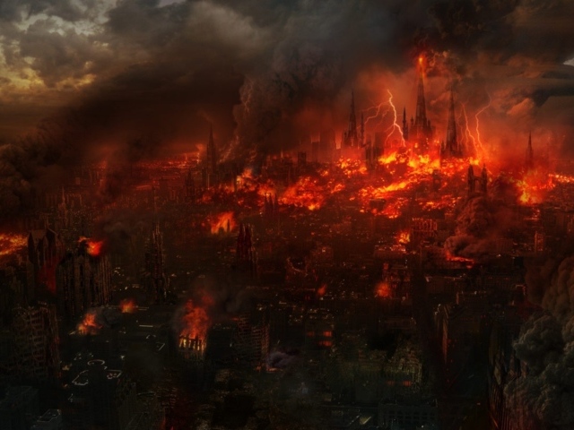 Апокалиптический горящий город
