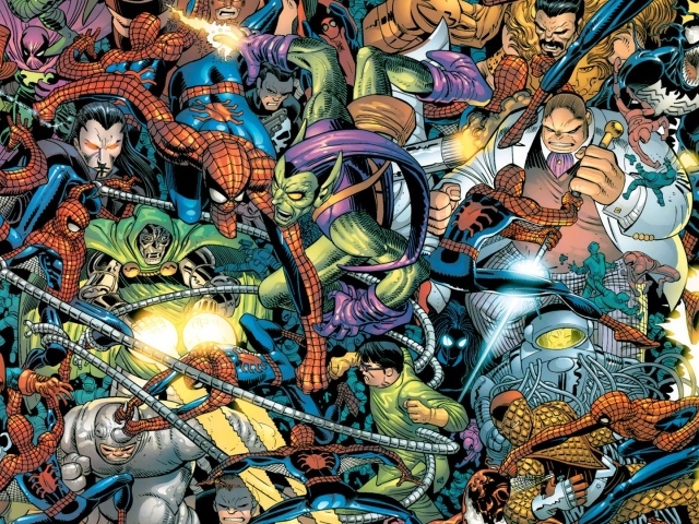 Сражение героев комиксов Марвел