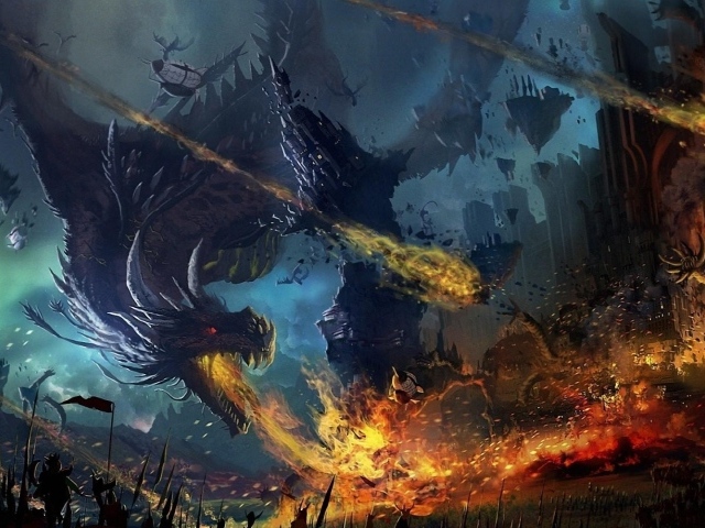 Боевые драконы участвуют в битве