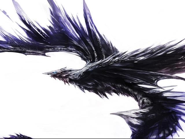 Черный крылатый дракон