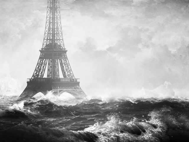 Эйфелева башня среди бурного моря