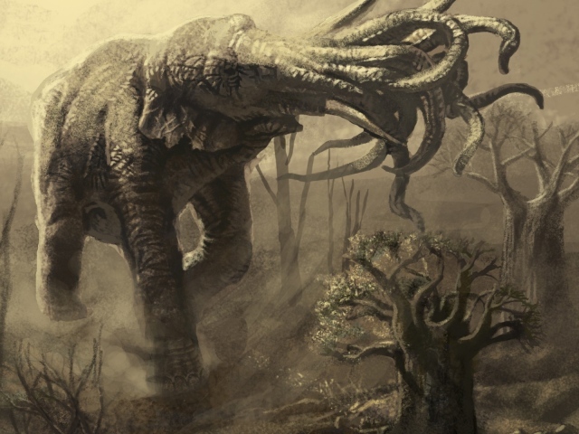 Слон с несколькими хоботами