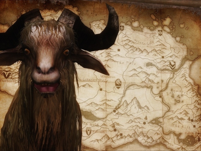 Козел на фоне карты