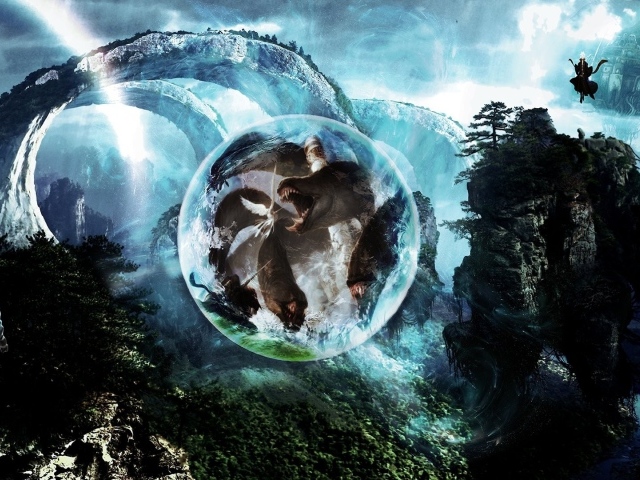 Маг заключил зверя в силовое поле