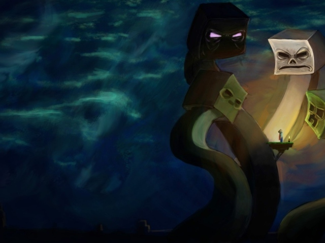 Чудовище с квадратными головами