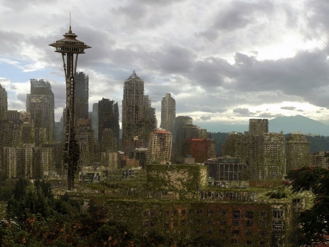 Поросшие зеленью руины Сиэтла