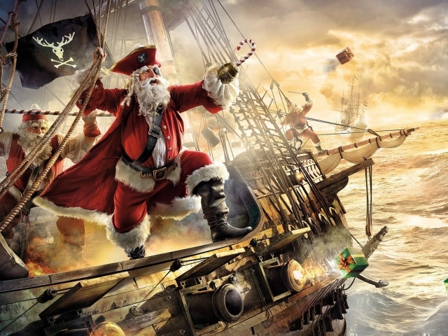 Санта Клаус на пиратском корабле