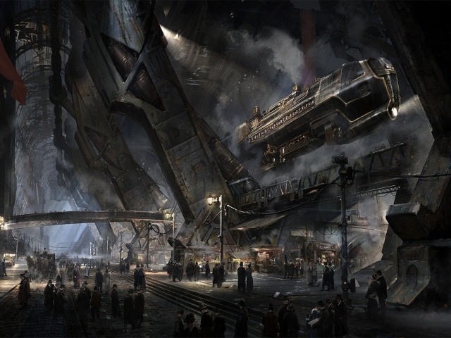 Космопорт в стиле стимпанк