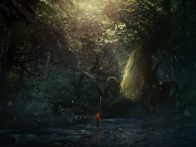 Мальчик в лесной чаще