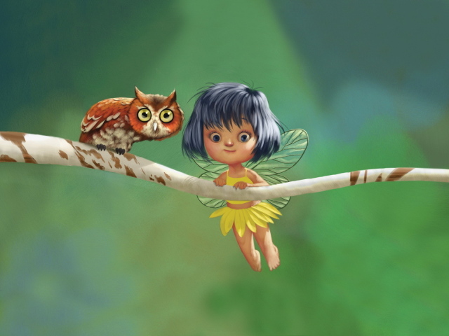 Девочка с крыльями и сова