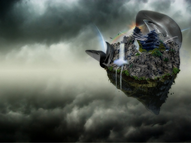 Городок на летающем камне