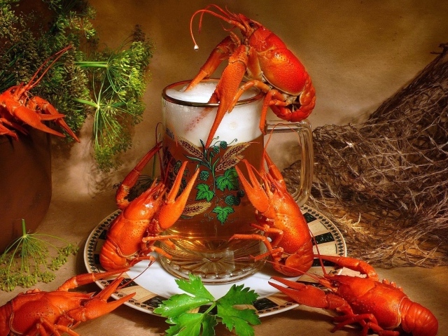 Пиво с вареными раками