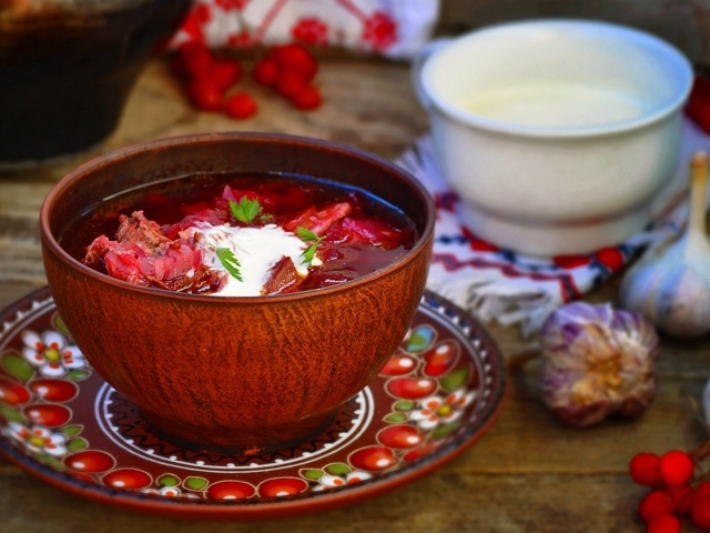 Тарелка ароматного борща