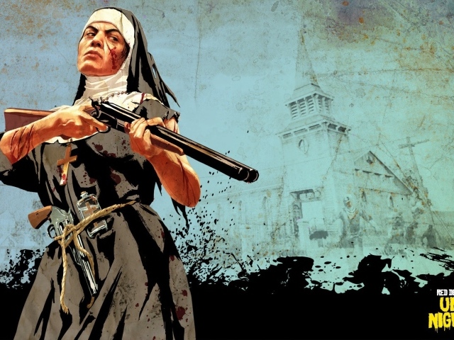 Монахиня с ружьем в игре Red Dead Redemption