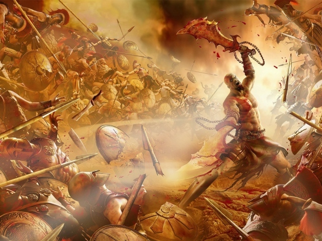 Кровавое сражение в игре God of War