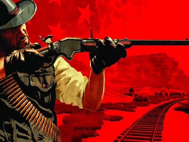 Ковбой с ружьем в игре Red Dead Redemption
