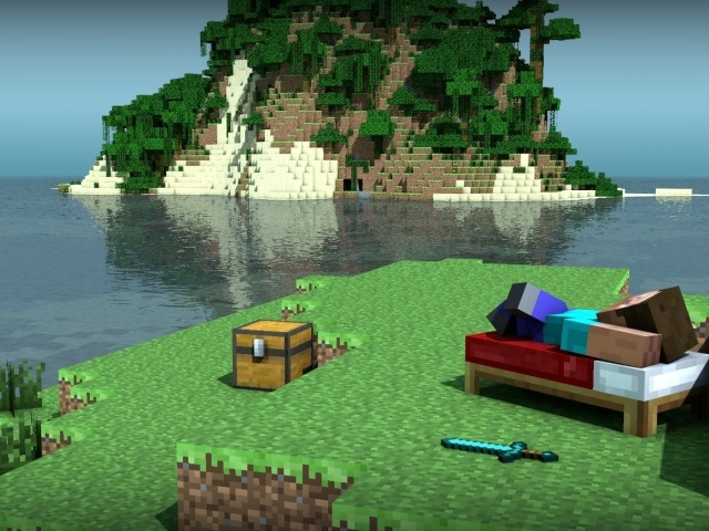 Берег моря в игре Minecraft