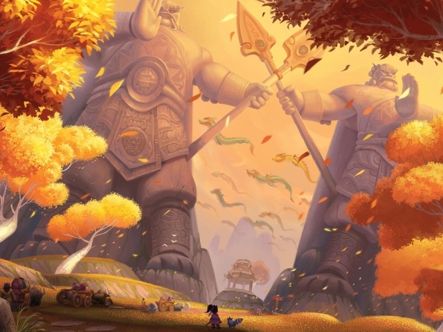 Каменные статуи в игре World of Warcraft Mists of Pandaria