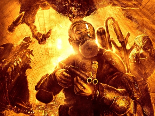 Сражение с монстрами в игре Metro 2033