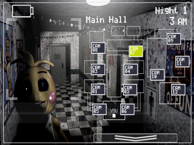 Интерфейс игры Five Nights at Freddy's