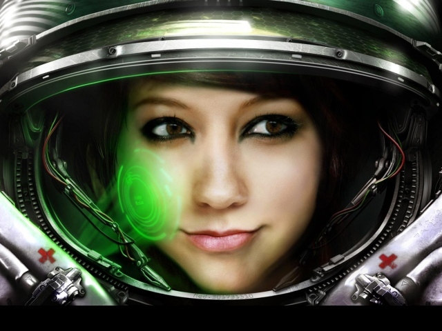Девушка в скафандре, игра Starcraft II