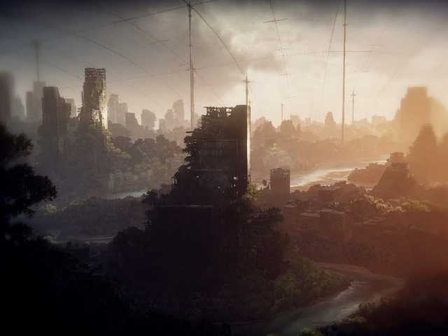 Руины города в компьютерной игре