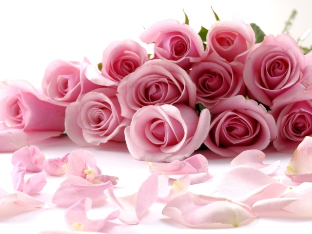 Букет красивых розовых роз на 8 марта