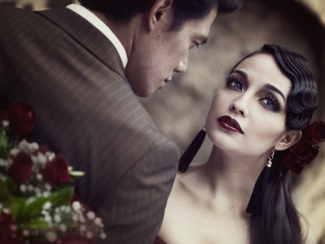 Влюбленная пара в стиле ретро