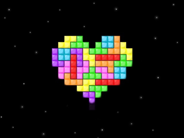 Сердце из фигурок Тетриса