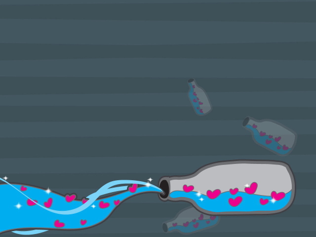 Сердечки в бутылке