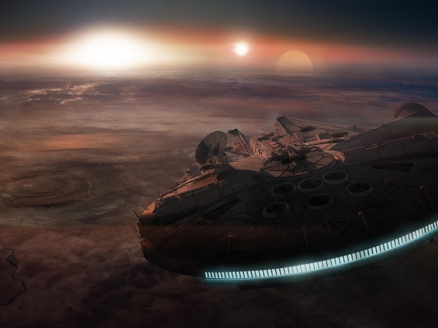 Millenium Falcon садится на планету, Звездные войны