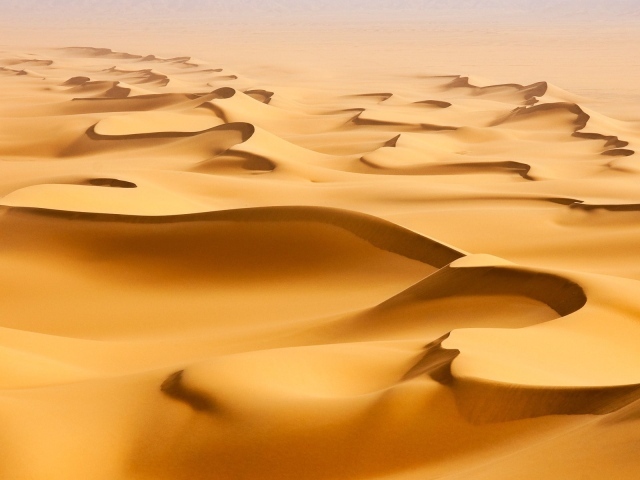 Причудливые формы барханов в пустыне