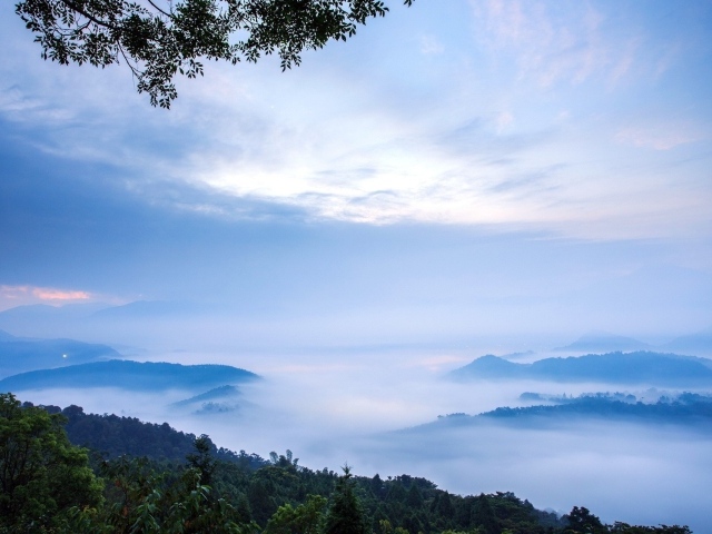 Густой туман в горах