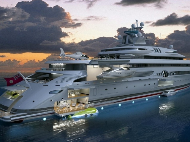 Люкс яхта в море