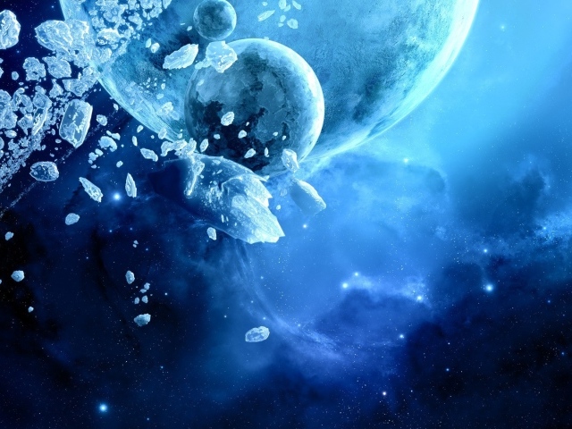 Глыбы льда в космосе