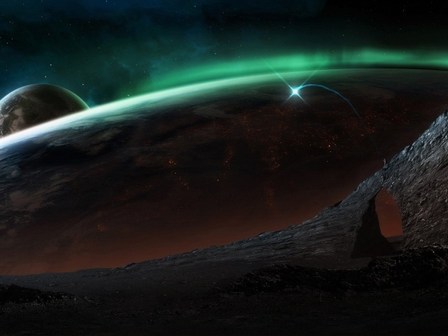 Вспышка на поверхности планеты