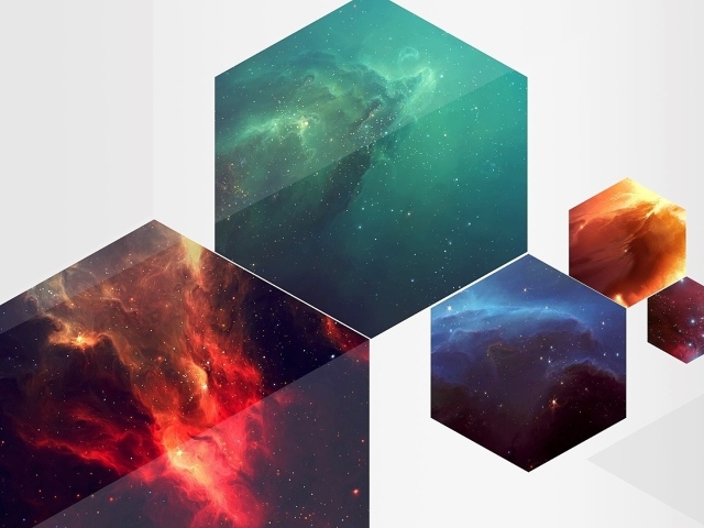 Галактики в шестиугольниках