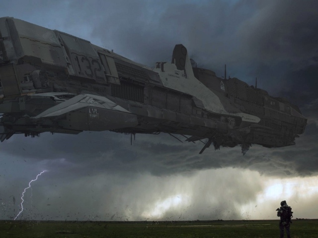 Космический корабль садится на чужую планету