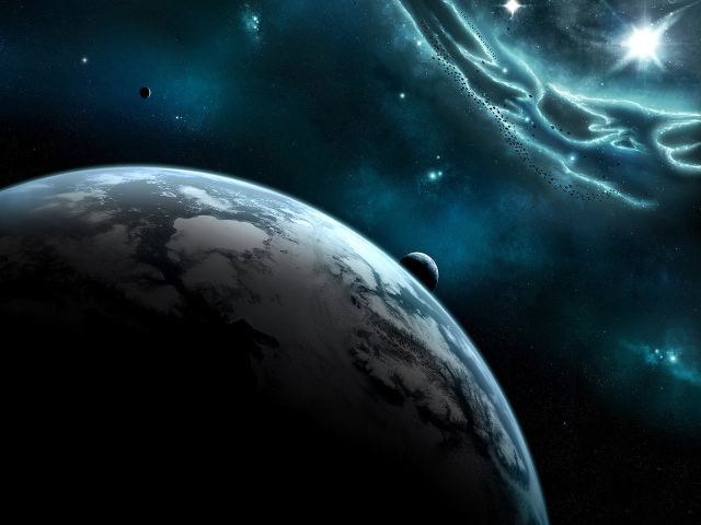 Звездная система с планетами и спутниками