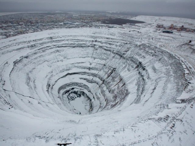 Карьер в городе Мирный,Якутия