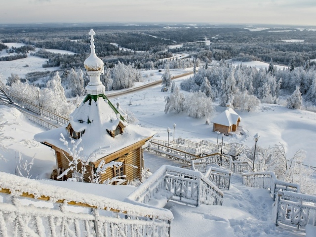 Зимний пейзаж в России