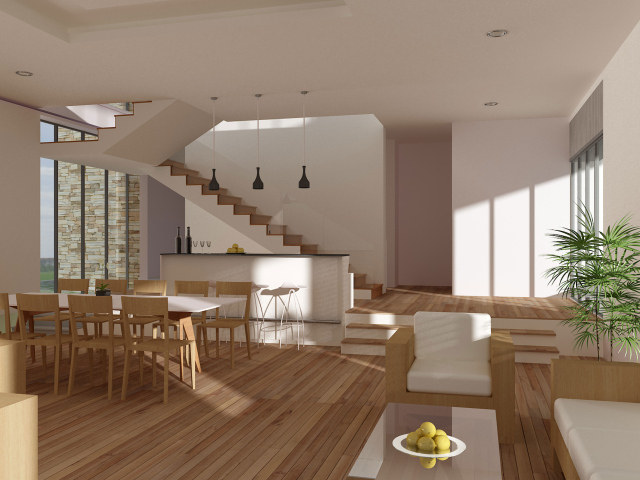 Комната с лестницей на второй этаж