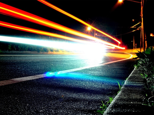 Огни уличного движения на большой выдержке