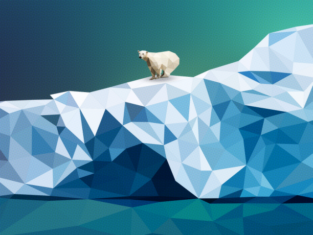 Медведь на леднике, 3Д графика