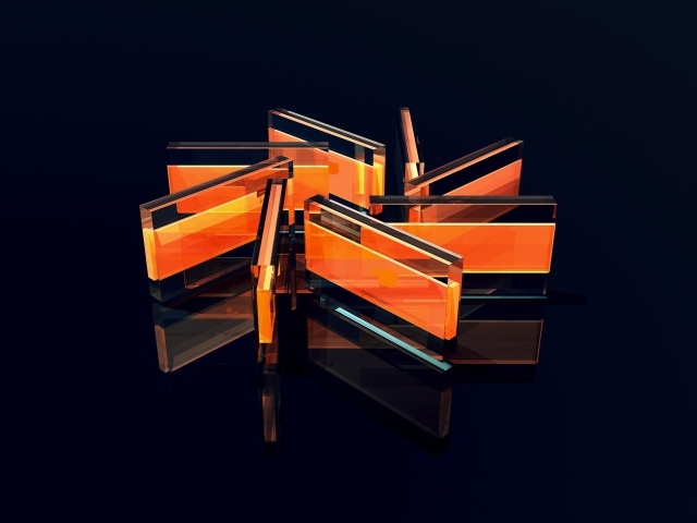 Блоки из оранжевого стекла