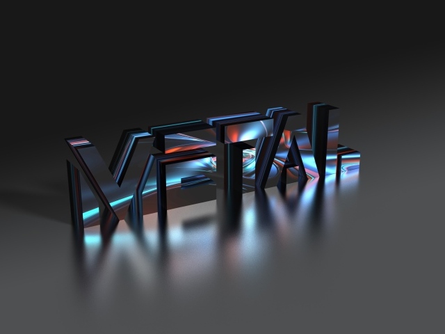 Надпись Металл, 3Д графика