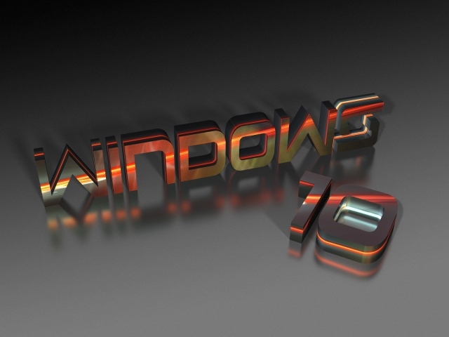 Надпись Windows 10, 3Д графика