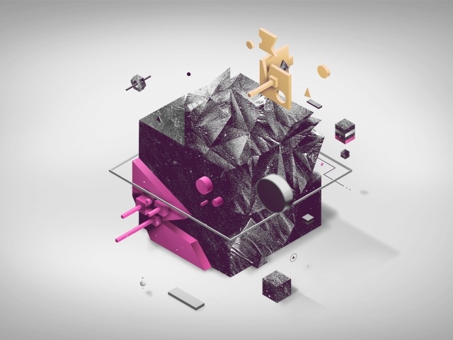 Разрушение куба, 3-Д графика