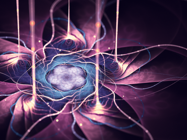 Потоки энергии фиолетового цветка