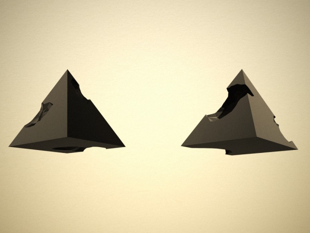 Ущербные пирамиды, 3-Д графика
